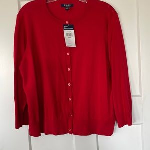 Chaps Petite XL Red Sweater with 3/4 length sleeves